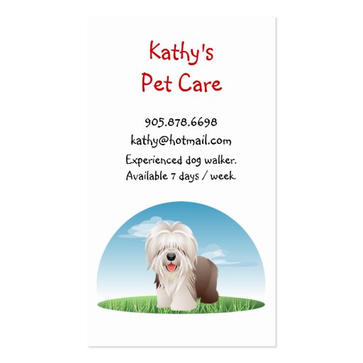 Animal Veterinarian Dog Business Card (back side)
