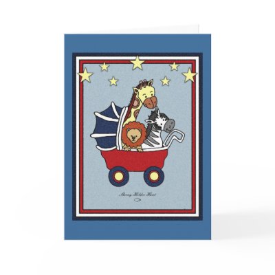 Animal Walk - Birth Announcement Card by CookieCrumblers
