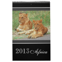 Animal wild Africa 2013 (ANY YEAR) Wall Calendars