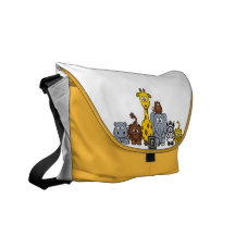 Animales lindos de la selva del dibujo animado bolsa messenger