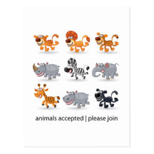 Animals accepted post cards