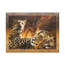 Animals Africa leopard lion art Canvas Print
