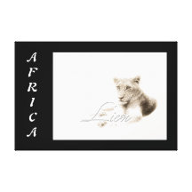 Animals Africa lion art Stretched Canvas Print
