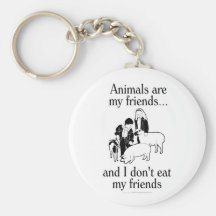 Animals are my friends..and I don't eat my friends Key Chains