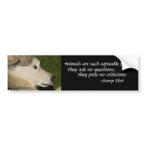 Animals are such agreeable friends,... bumper sti bumper stickers