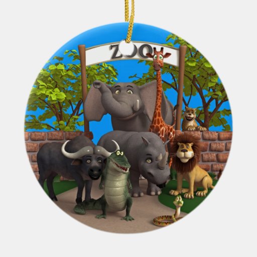 Animals at the Zoo Ceramic Ornament | Zazzle