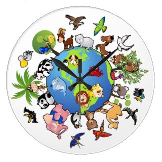 Animals for World Peace - Round Clock