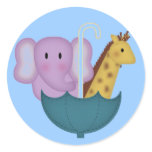 Animals in an Umbrella Stickers stickers