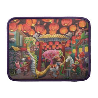 Animals in China Town MacBook Sleeves