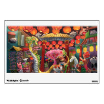Animals in China Town Room Graphic