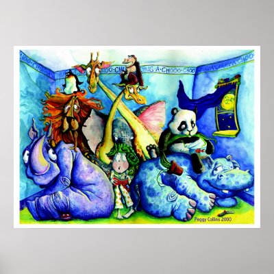 animals in the bedroom print by Sneaky_P_Illustratio