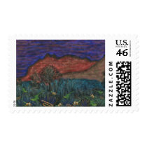 Animals in the desert postage