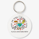 Animals Love Our Earth keychains by peace_environment Animals Love Our Earth keychains