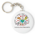 Animals Love Our Earth keychains