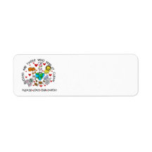 Animals Love the Earth T-shirts and GIfts Custom Return Address Label