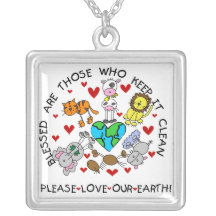 Animals Love the Earth T-shirts and GIfts Custom Necklace