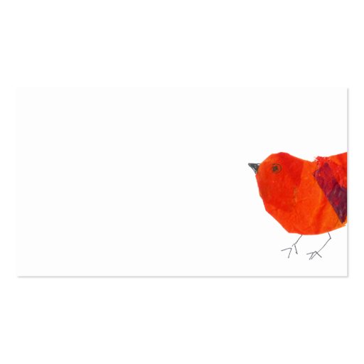 Animals Lovely Red Little Bird Business Cards (front side)