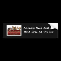 Animals Need Love Bumpersticker bumper stickers