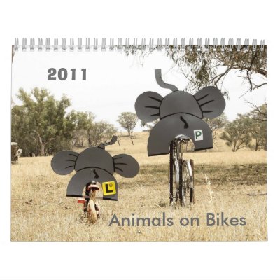 Animals on Bikes 2011 Calendar Elephant by yeocumolong