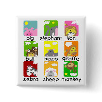 Animals on Parade Tshirts and Gifts Pinback Buttons