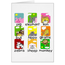 Animals on Parade Tshirts and Gifts Greeting Card