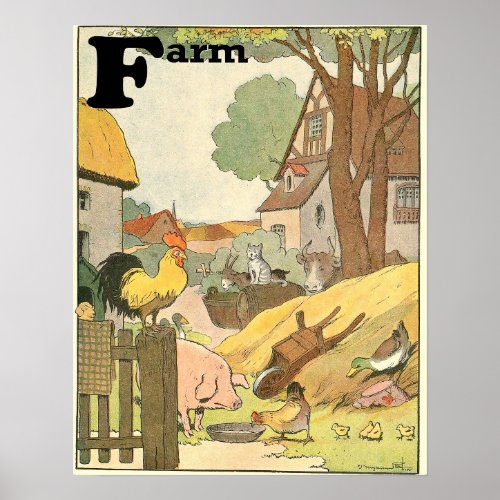 Animals on the Farm Storybook Poster