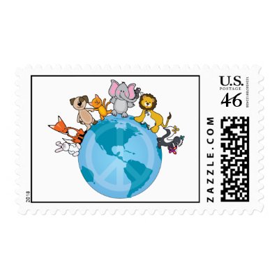 Animals Peace on Earth postage stamp