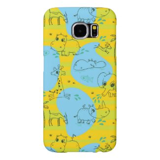 Animals playing baby pattern background samsung galaxy s6 cases