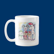 Animals posing as reindeers mugs