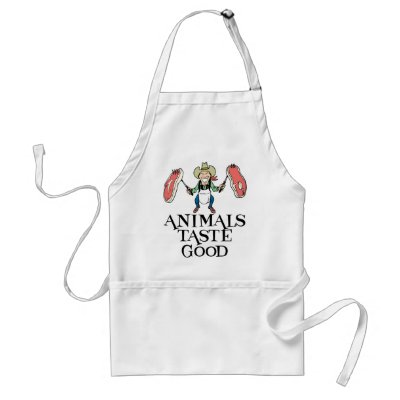 Animals Taste Good Aprons by omglolbbq
