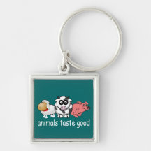Animals Taste Good - Changeable Background Color Key Chains
