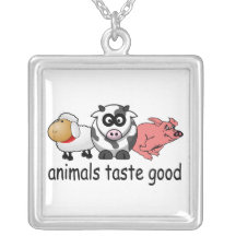 Animals Taste Good - Funny Meat Eaters Design Necklaces