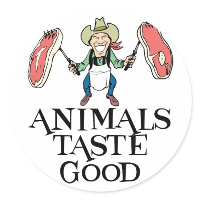 Animals Taste Good Round Sticker by omglolbbq
