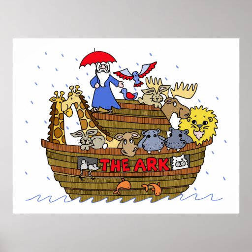 Animals Two by Two on Noah's Ark Poster | Zazzle