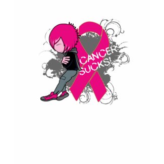 Animated Boy Cancer Sucks - Breast Cancer shirt