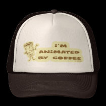 ANIMATED BY COFFEE hats