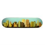 Animated Cityscape Custom Skate Board