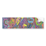 Animated Color, original abstract Bumper Sticker
