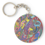 Animated Color, original abstract Key Chains