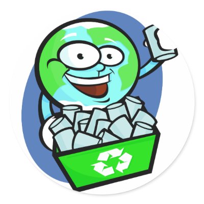 Animated earth recycling round stickers by doonidesigns
