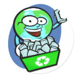Animated earth recycling stickers