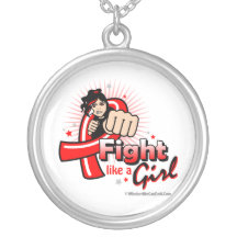 Animated Fight Like A Girl AIDS Pendant