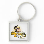 Animated Fight Like A Girl Appendix Cancer Key Chain