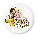 Animated Fight Like A Girl Appendix Cancer Fridge Magnets