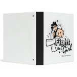 Animated Fight Like A Girl Bone Cancer 3 Ring Binders