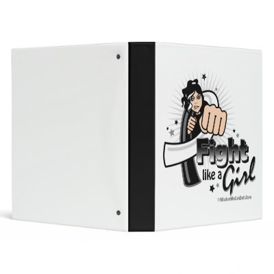 Animated Fight Like A Girl Carcinoid Cancer 3 Ring Binder by MissionWeCanDoIt