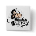 Animated Fight Like A Girl Carcinoid Cancer Pin