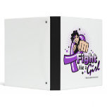 Animated Fight Like A Girl Epilepsy Vinyl Binders