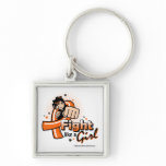 Animated Fight Like A Girl Kidney Cancer Keychains
