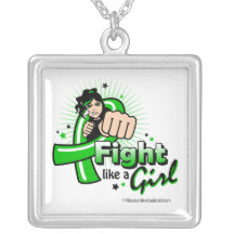 Animated Fight Like A Girl Mental Health Awareness Personalized Necklace